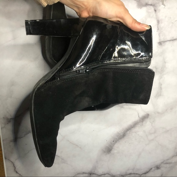 Nine West Womens ankle boot 9 black triangle heel - Picture 7 of 13